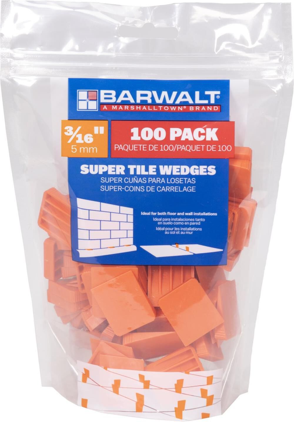 Marshalltown 3/16 Inch Super Tile Wedges 100 Pieces