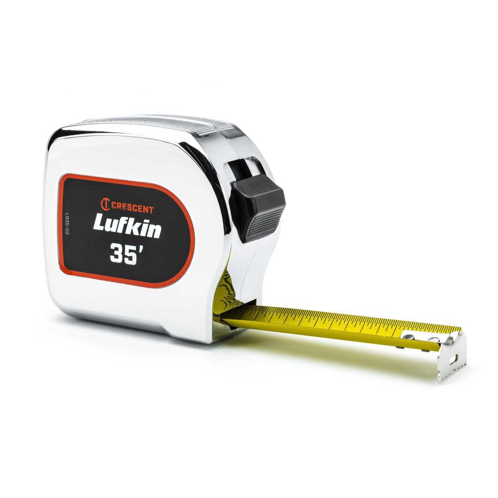 Crescent Lufkin Chrome Case Yellow Clad Tape Measure 1 1/8in x 35′