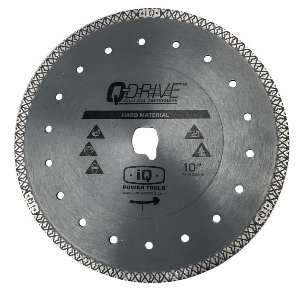 iQ Power Tools Q-Drive 10 Inch Platinum Continuous Rim Diamond Blade for Hard Tile