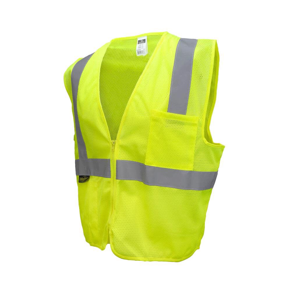 Radians SV2Z Economy Type R Class 2 Mesh Safety Vest with Zipper Hi-Vis Green Small