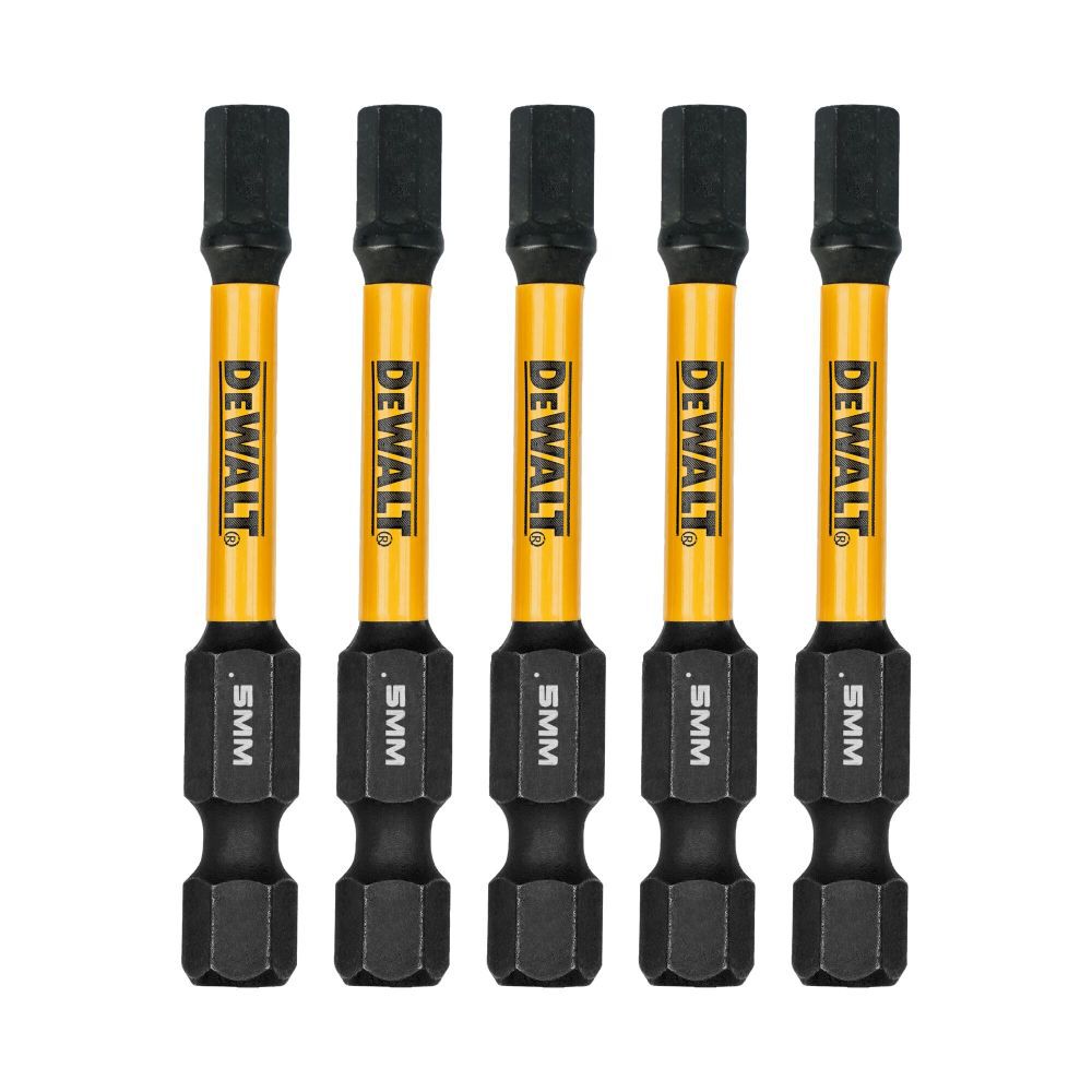 DEWALT ELITE SERIES 2-1/4 Inch HEX 5MM Bits 5 Pieces