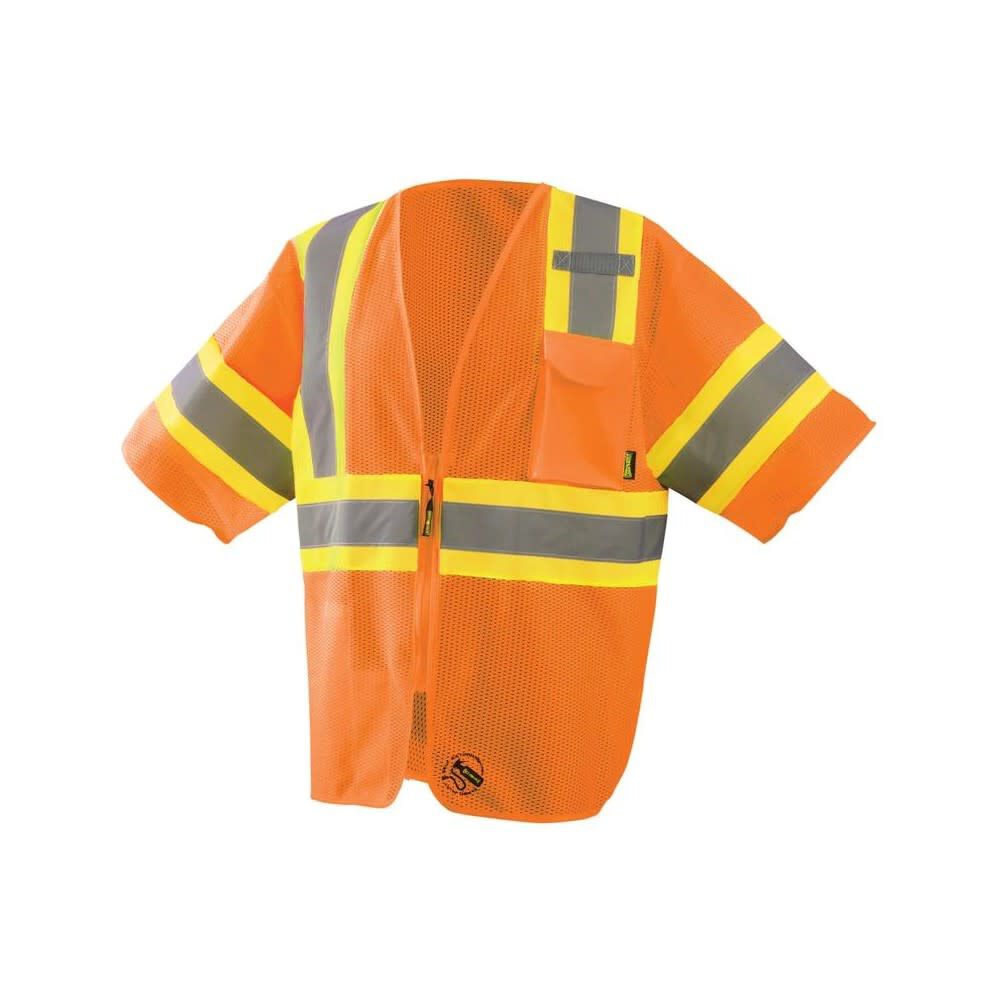 Occunomix Two-Tone Vest Orange Class 3 Self Extinguishing Large