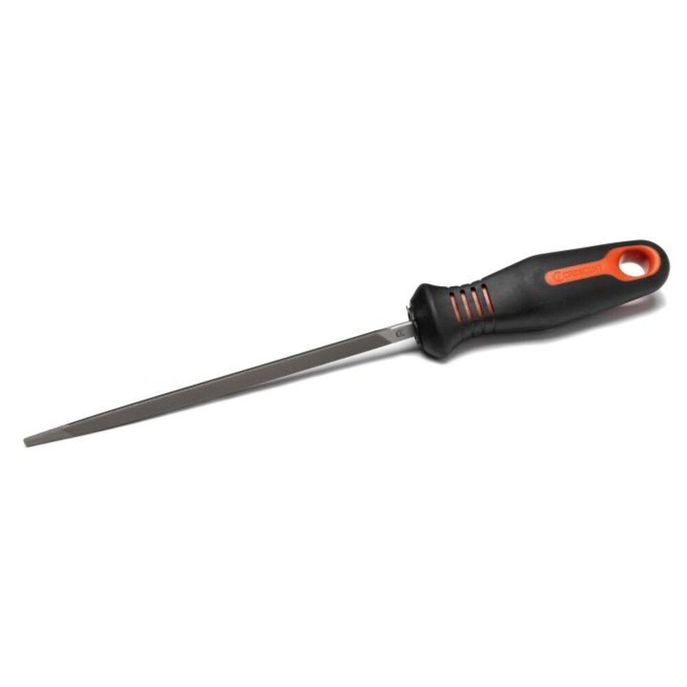 Crescent Nicholson 6 Inch Triangle Single Cut Slim Taper File with Ergonomic Handle
