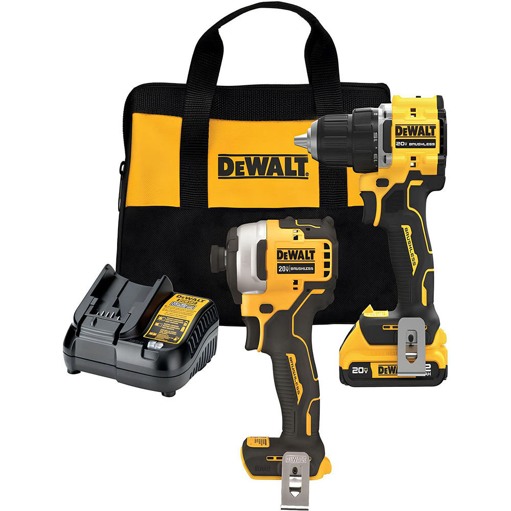 DEWALT 20V Atomic Compact Drill Driver & 1/4 Inch Impact Driver Combo Kit Bundle