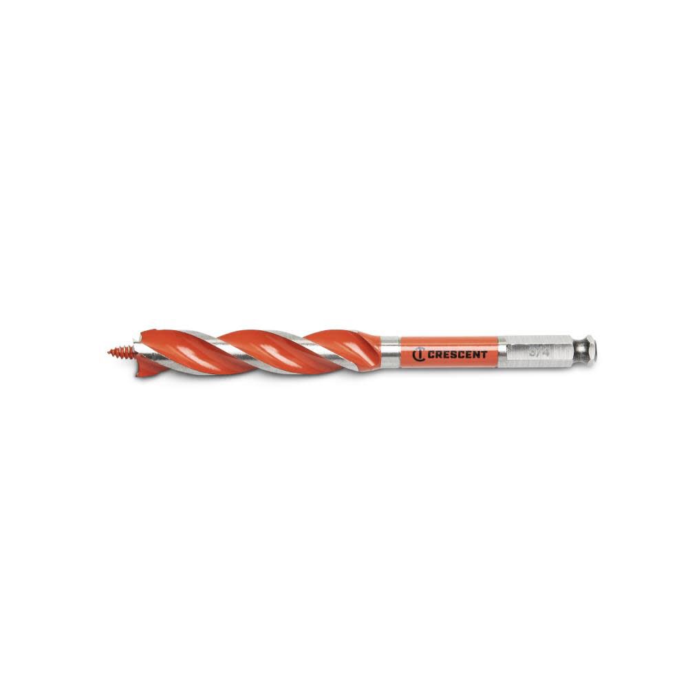 Crescent Solid Auger Drill Bit, 3/4 Inch x 7-1/2 Inch
