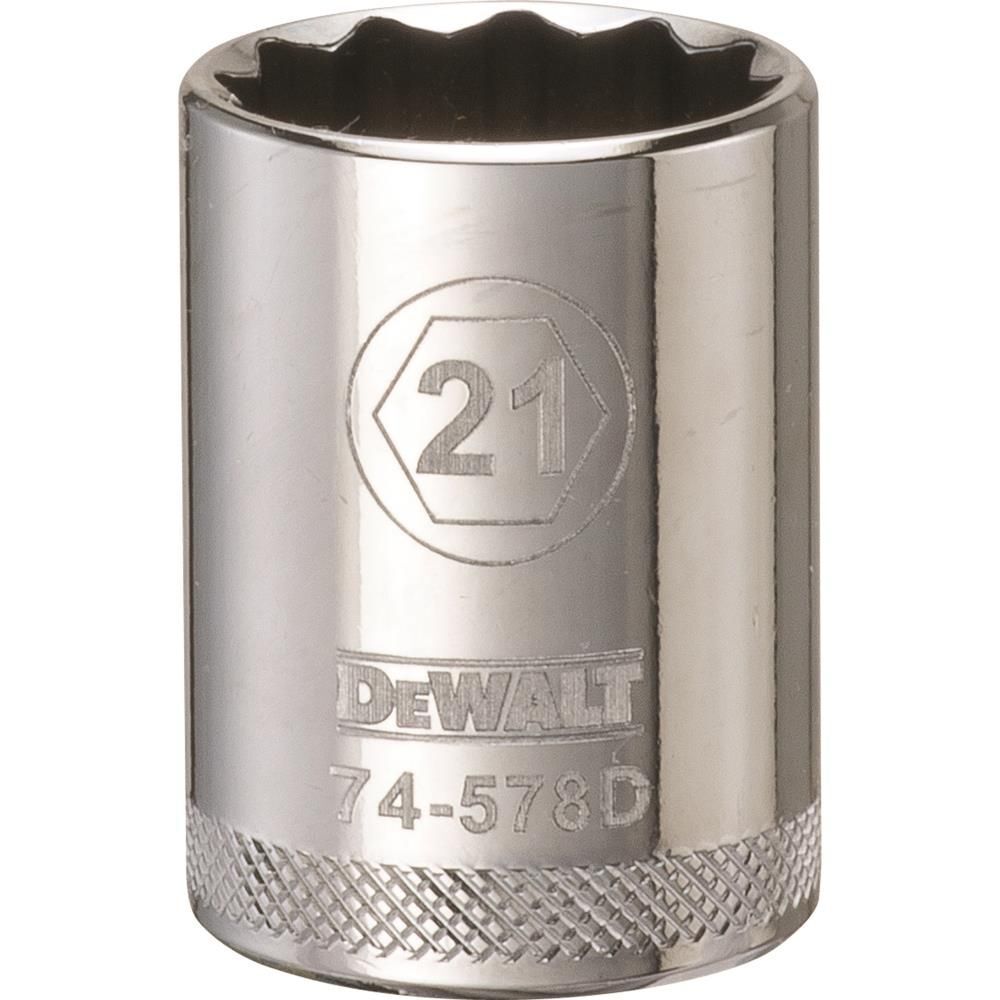 DEWALT Socket 12 Point 1/2in Drive 21 MM