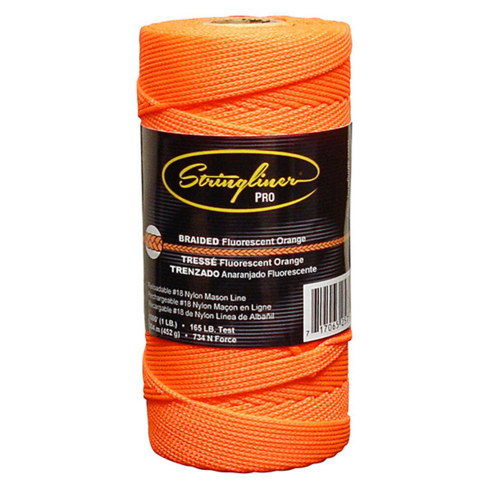 Stringliner #18 Construction Replacement Roll Braided Fluorescent Orange 1000 ft
