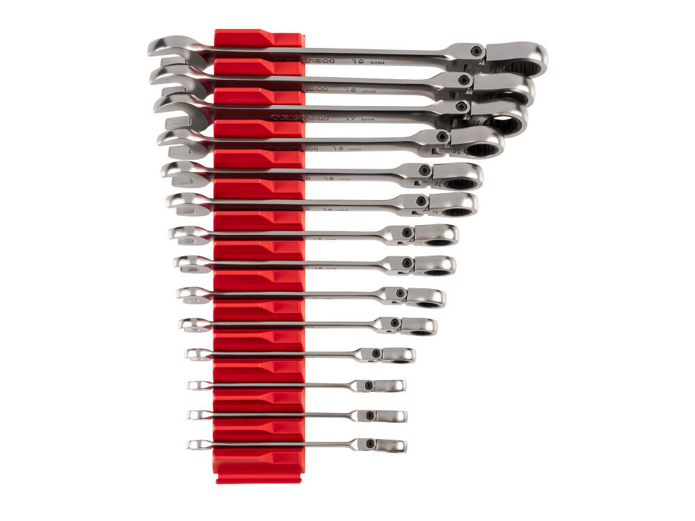 Tekton Flex Head Ratcheting Combination Wrench Set, 14 Piece (6-19 mm)