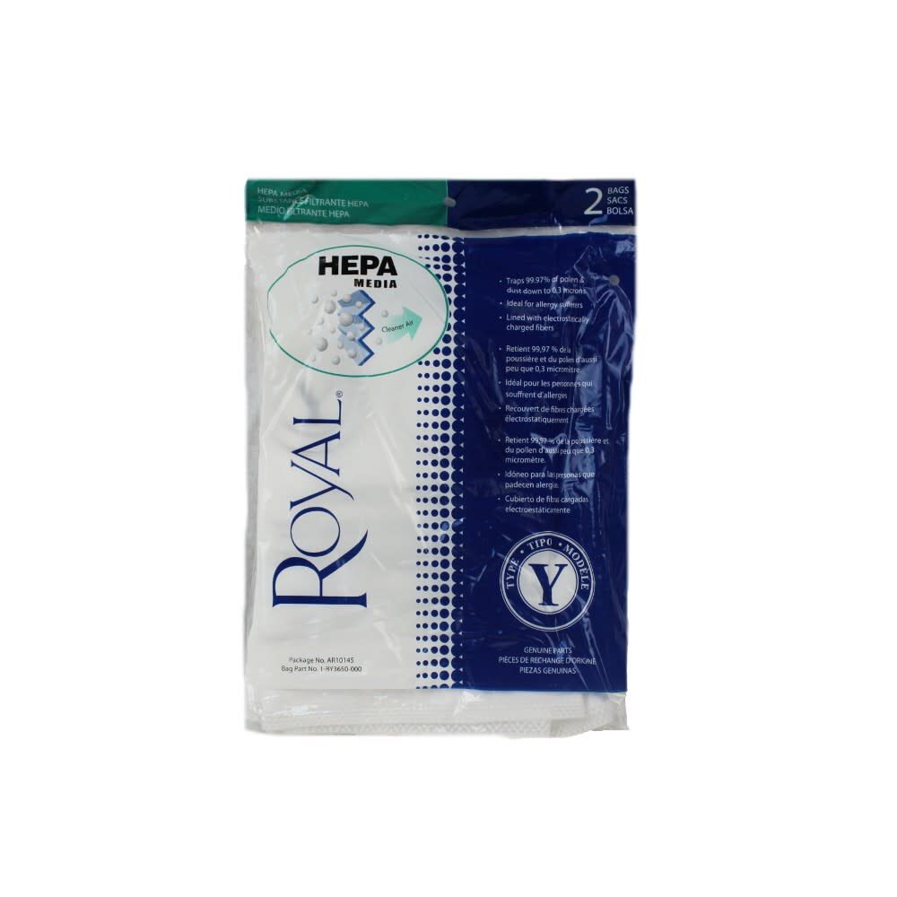 Royal Type Y HEPA Paper Upright Vacuum Bag 2pk