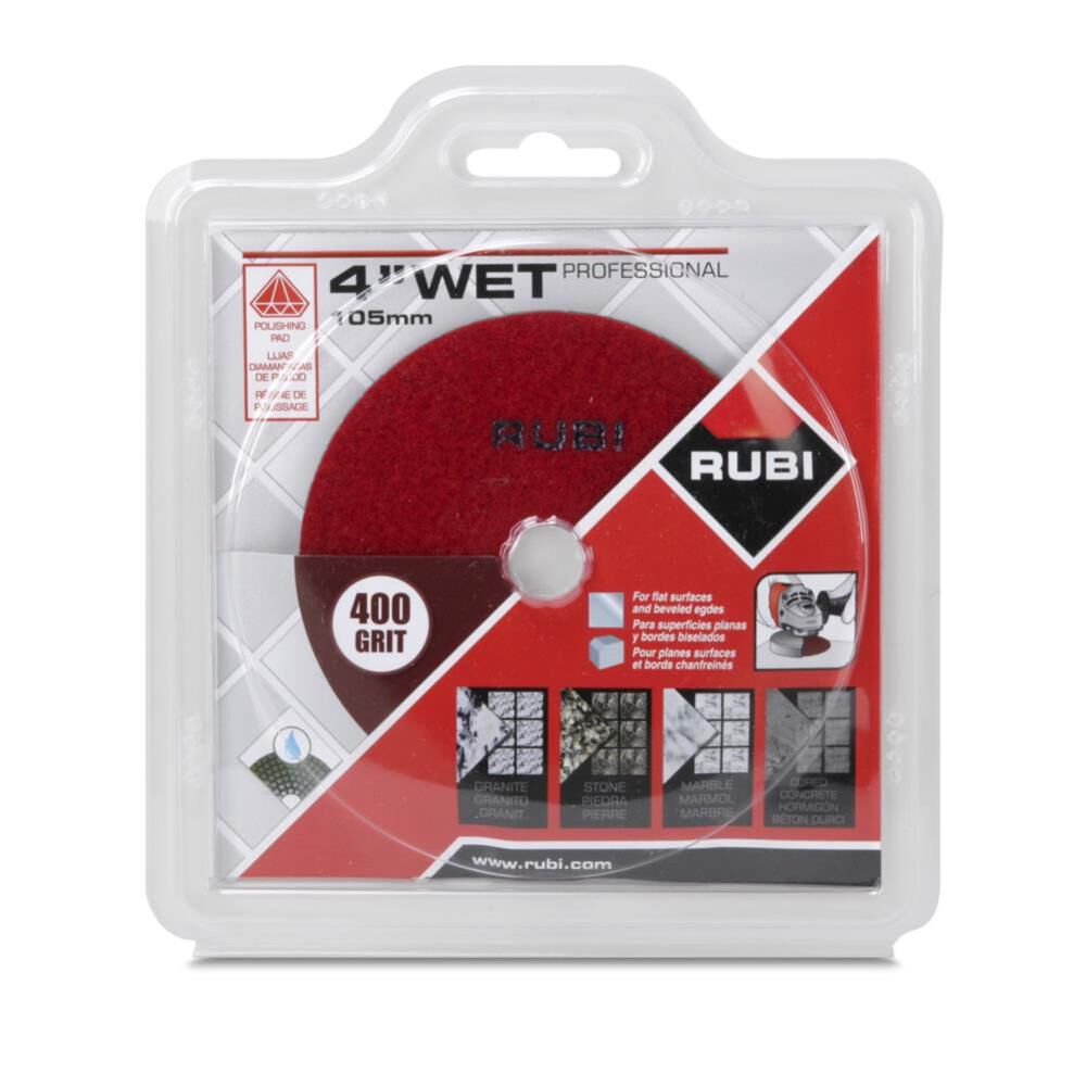 Rubi Tools Resin Wet Polishing Pad 400 Grit 4 In.