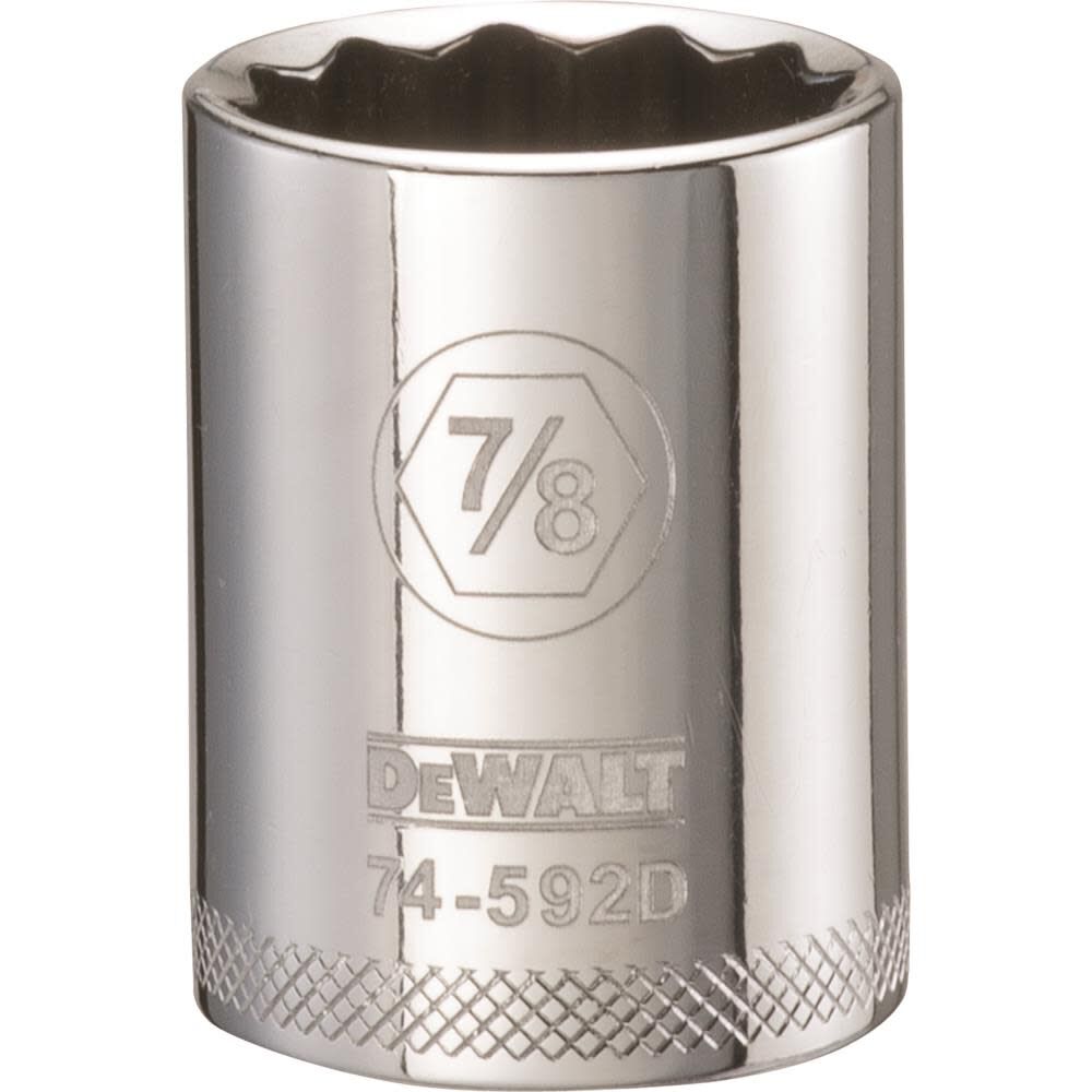 DEWALT Socket 12 Point 1/2in Drive 7/8in SAE