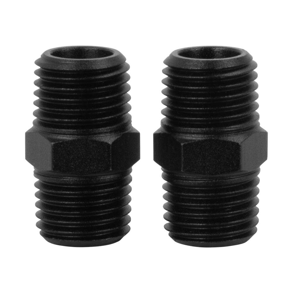 DEWALT 1/4 Inch NPT (M) x 1/4 Inch NPT (M) Close Hex Connector, 2 Pack