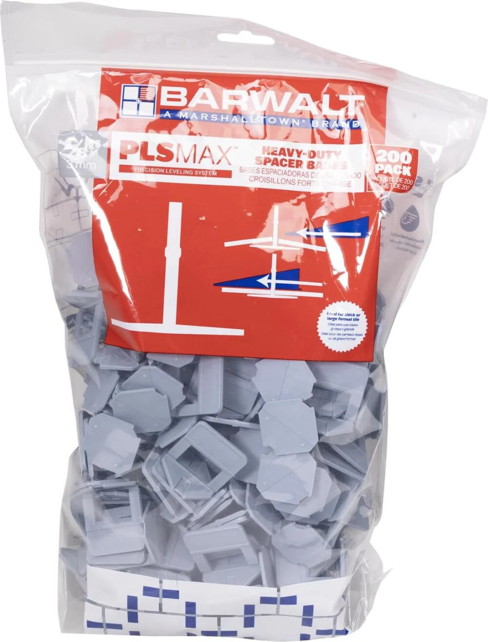 Marshalltown PLSMAX 1/8 Inch Straight Spacer Base 200 Pieces
