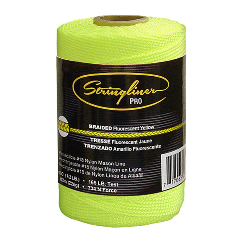 Stringliner #18 Construction Replacement Roll Braided Fluorescent Yellow 500 ft