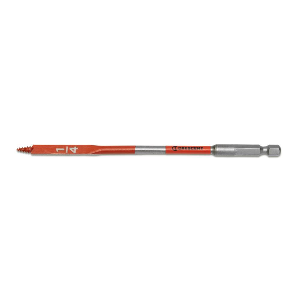 Crescent Screw Point Spade Drill Bit, 1/4 Inch x 6 Inch