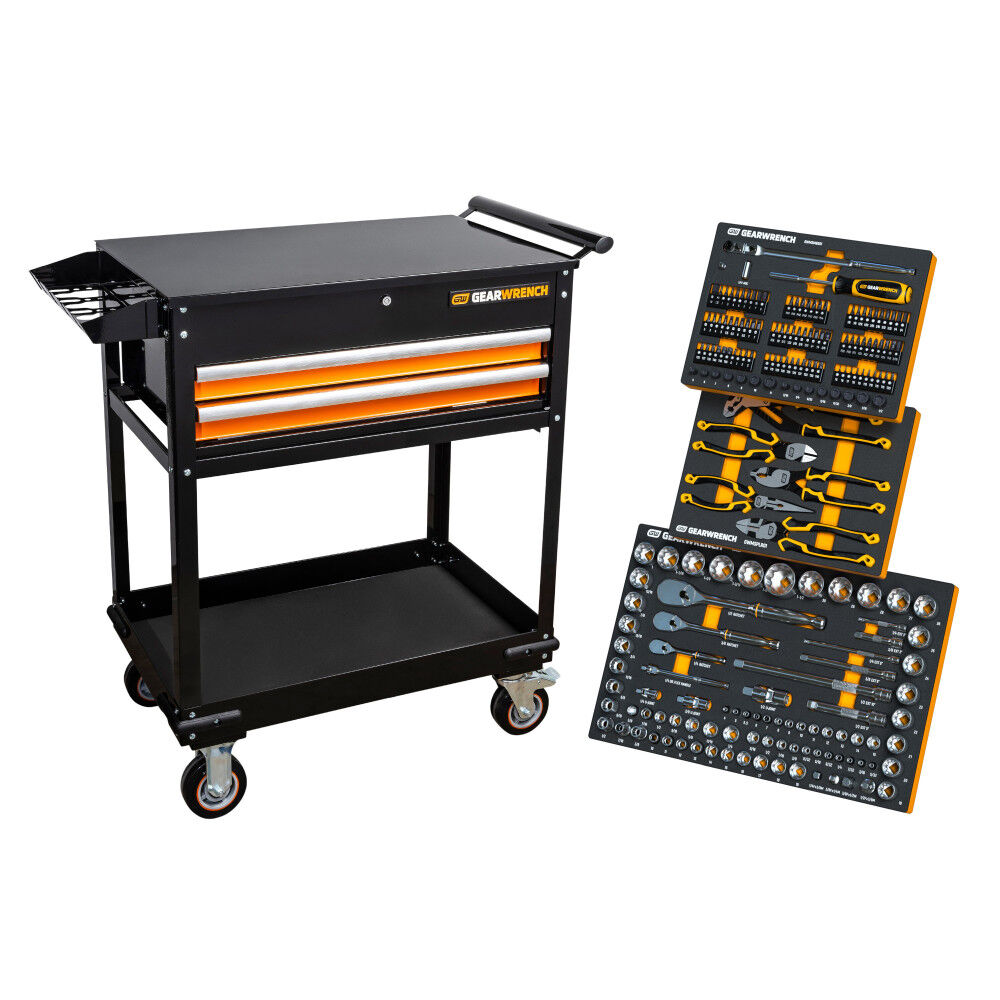 GEARWRENCH 194 Piece MEGAMOD Mechanics Tool Set in Modular Foam Trays With Storage Unit