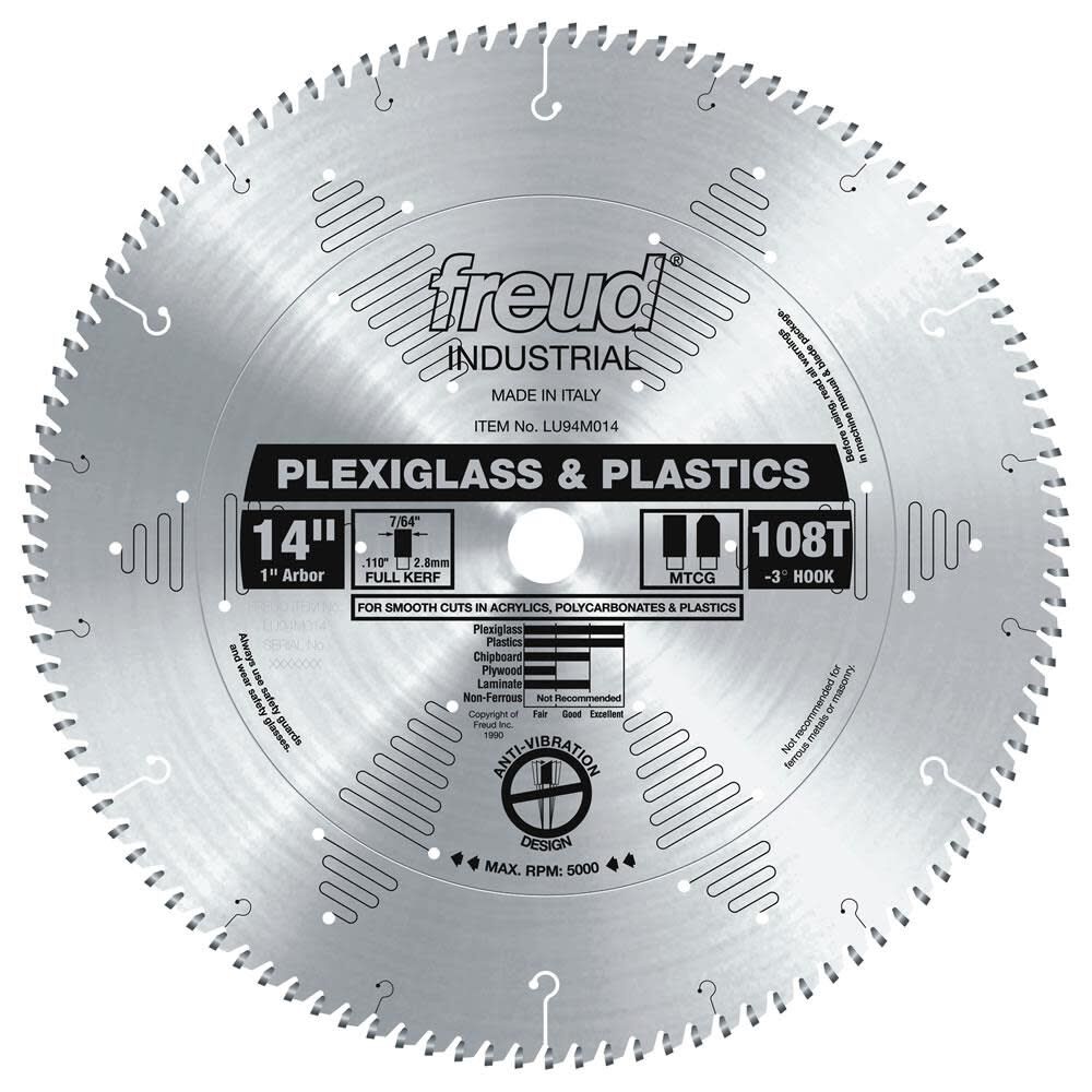 Freud 14in Blade for Plexiglass/Plastics