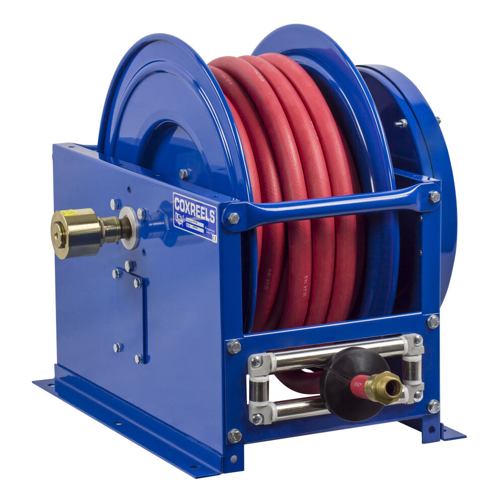 Coxreels Hose Reel Single Hose Spring Rewind for Fuel 3/4in ID 50′ Fuel Hose 300 PSI