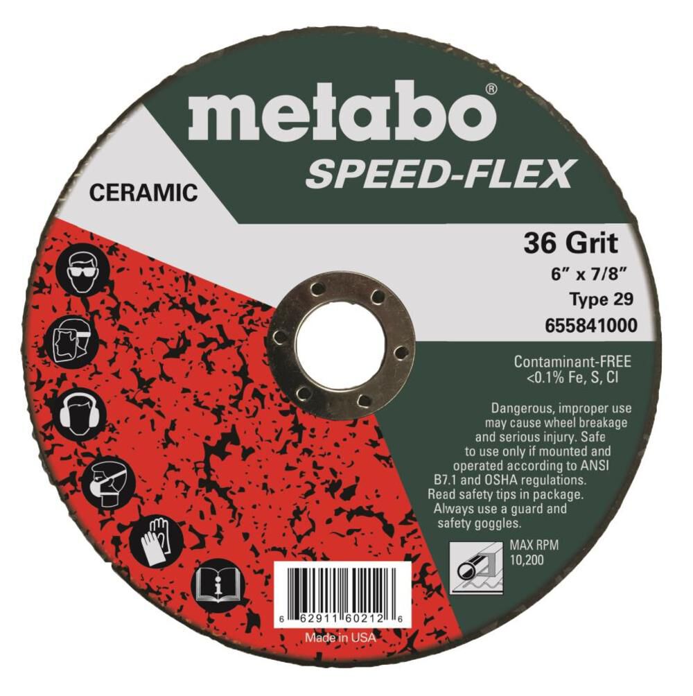 Metabo T29 6in x 7/8in Speed-Flex – 36 Grit