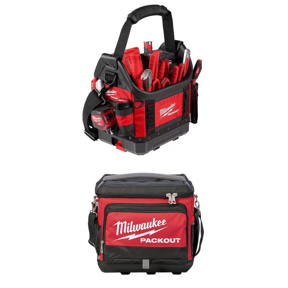Milwaukee Packout 10 In. Structured Tote, PACKOUT Cooler Bundle