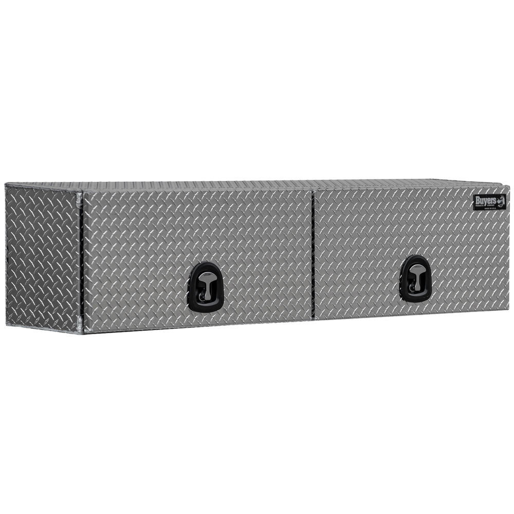Buyers Products Company 18x16x72 Inch Diamond Tread Aluminum Topsider Truck Box with Flip-Up Doors