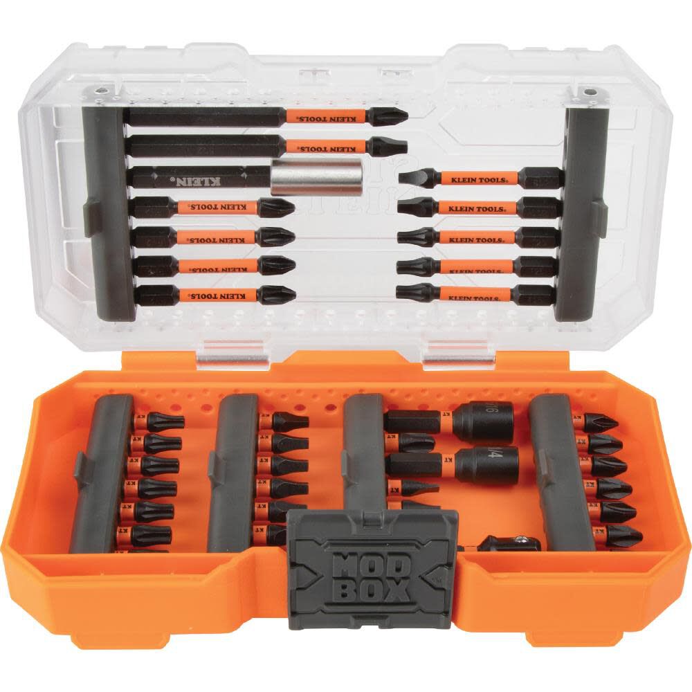 Klein Tools Compact Impact Driver (Bare Tool) & 40pc Impact Driver Bit Set Bundle
