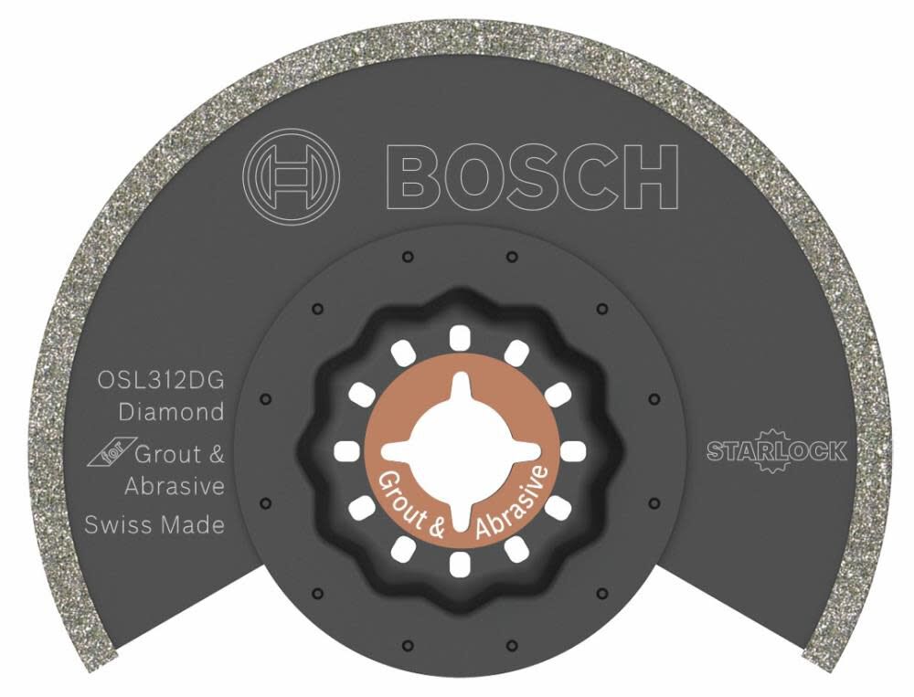 Bosch 3-1/2 Inch Starlock Oscillating Multi Tool Diamond Grit Grout Blade