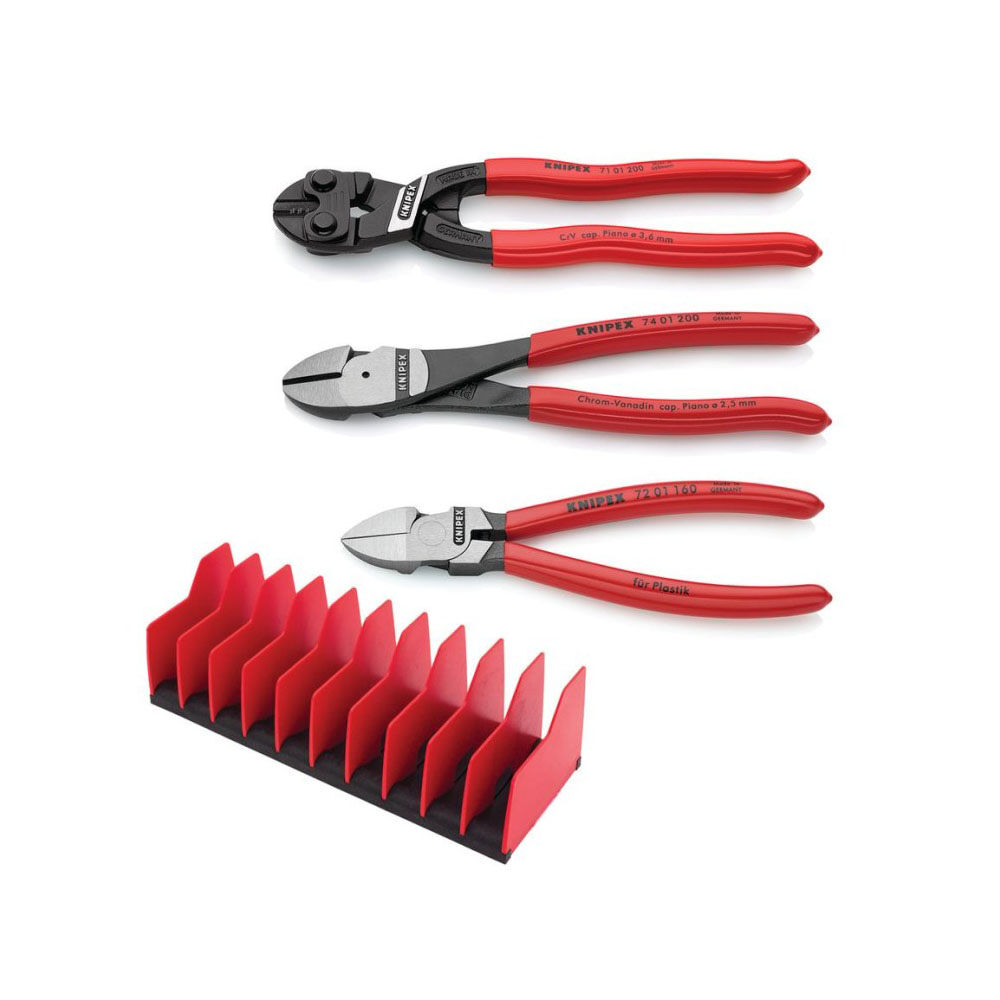 Knipex Cutting Pliers Set 3pc with 10pc Tool Holder