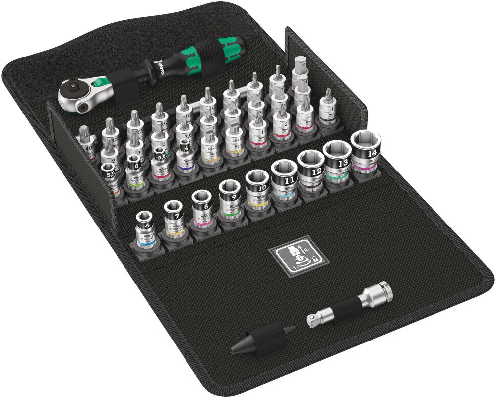 Wera Tools 8100 SA 1/4 in Drive All-in Zyklop Speed Ratchet Set 42pc