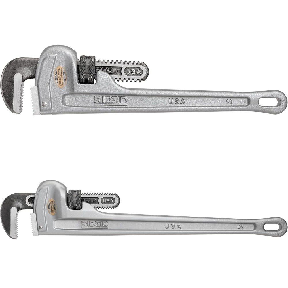 Ridgid 14 Inch and 24 Inch Aluminum Pipe Wrench Bundle