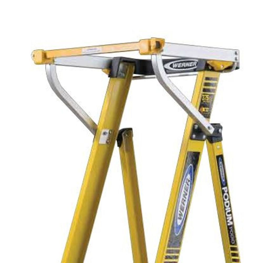 Werner 28 Inch Aluminum Swing Podium Gate for Step Ladder, Yellow