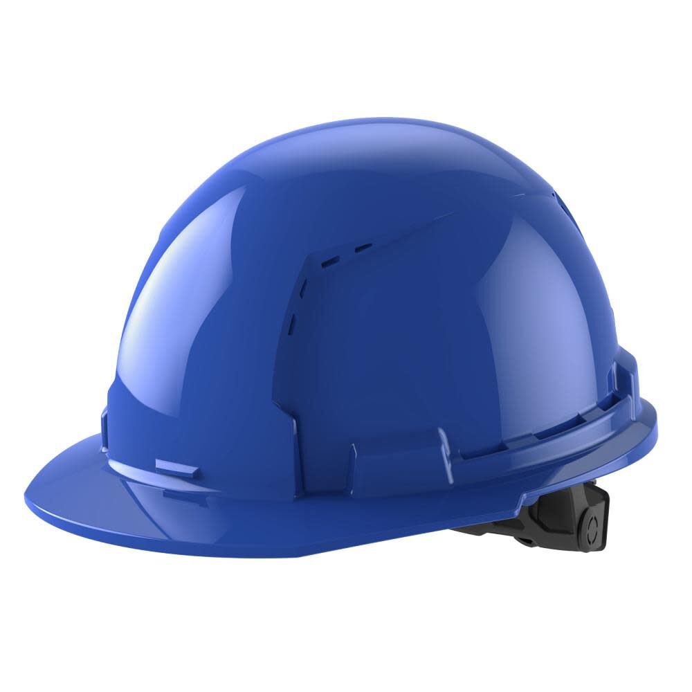 Milwaukee Blue Front Brim Vented Hard Hat with 6pt Ratcheting Suspension Type 1 Class C
