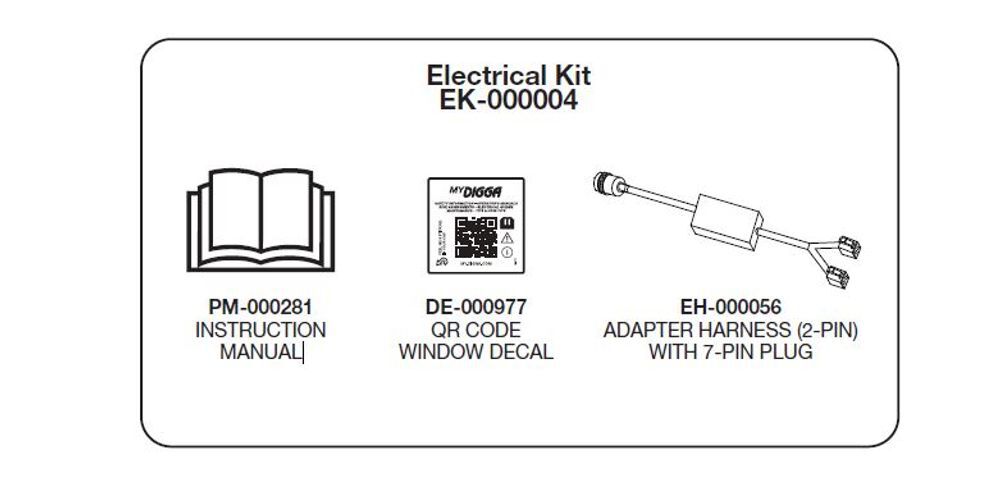 Digga North America Adapter Harness Kit- BOBCAT 7 PIN – 2 X 2 PIN PLUG-Used on Digga Power Rake/Soil Conditioner Slew Standard
