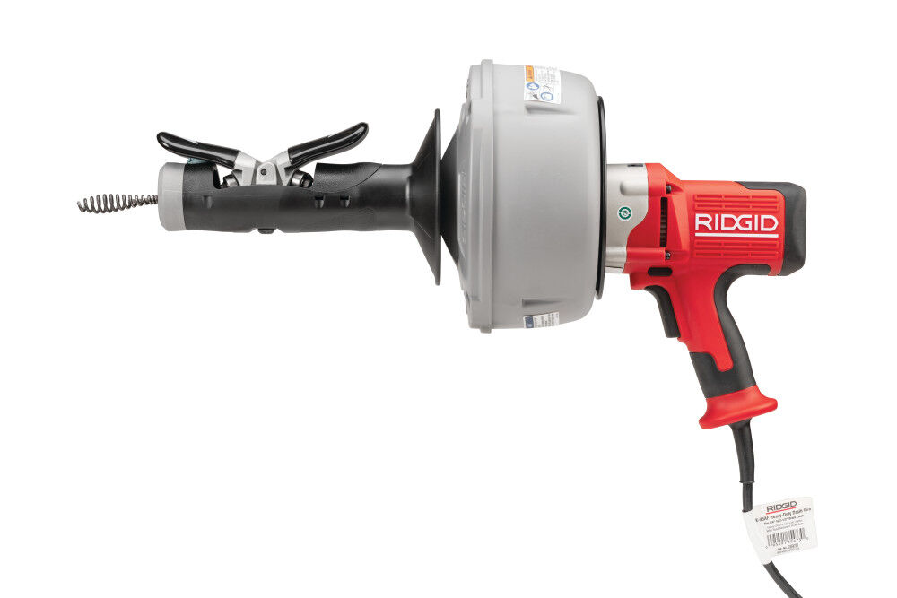Ridgid K-45 Sink Machine with Manual Controls, 2 Inner Drums, 5 Piece Head Set, Metal Carrying Case, & Gloves
