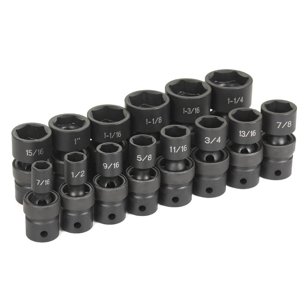 Grey Pneumatic 1/2in Drive 14 Pc. Standard Length Fractional Universal Set