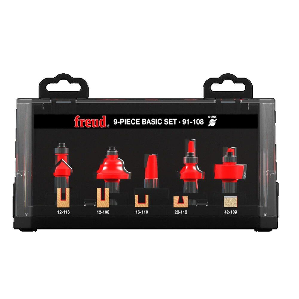 Freud 9 piece Basic Bit Set (1/2 In. Shank)