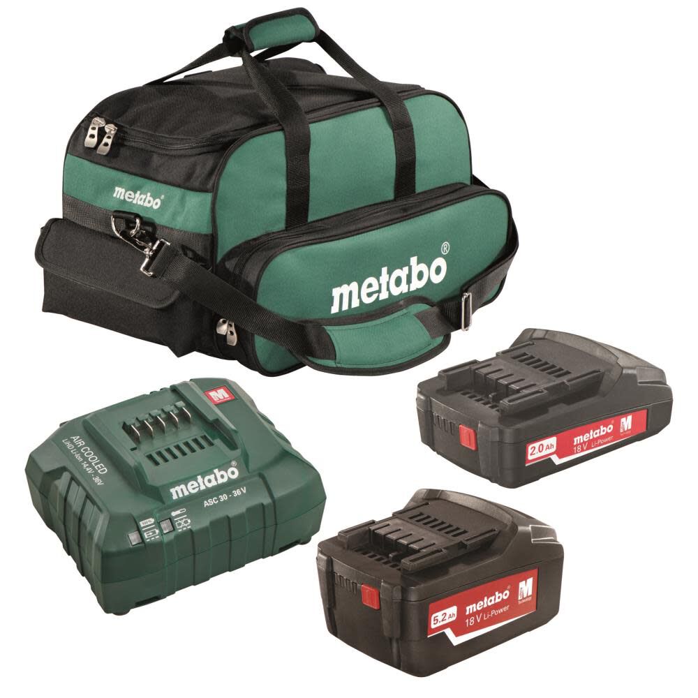 Metabo 2.0Ah + 5.2Ah Li-Ion Ultra-M Battery Starter Kit