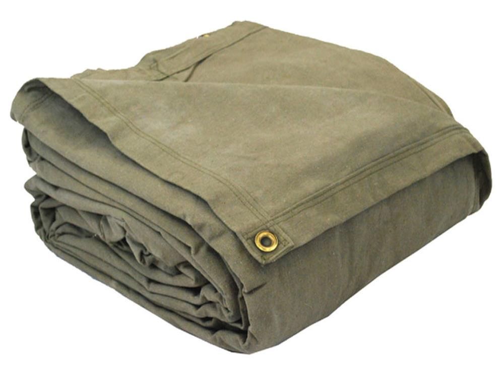 Eagle Industries Flame Retardant Canvas Tarp, 20ft x 20ft, Olive Drab Green
