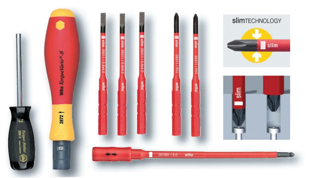 Wiha Insulated TorqueControl 8 Pc. Set – 10-50 in/lbs. – Slotted/Phillips