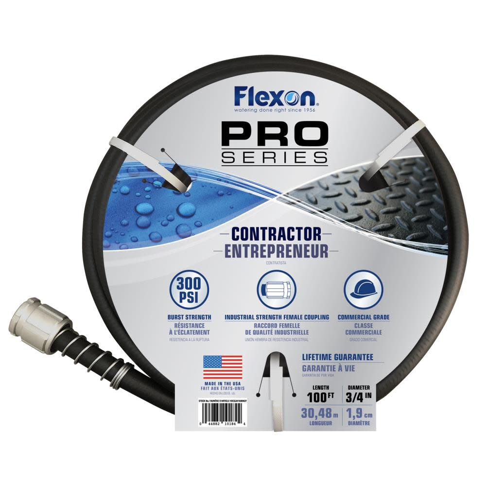 Flexon 100′ 3/4in Contractor Water Hose Rubber/Vinyl
