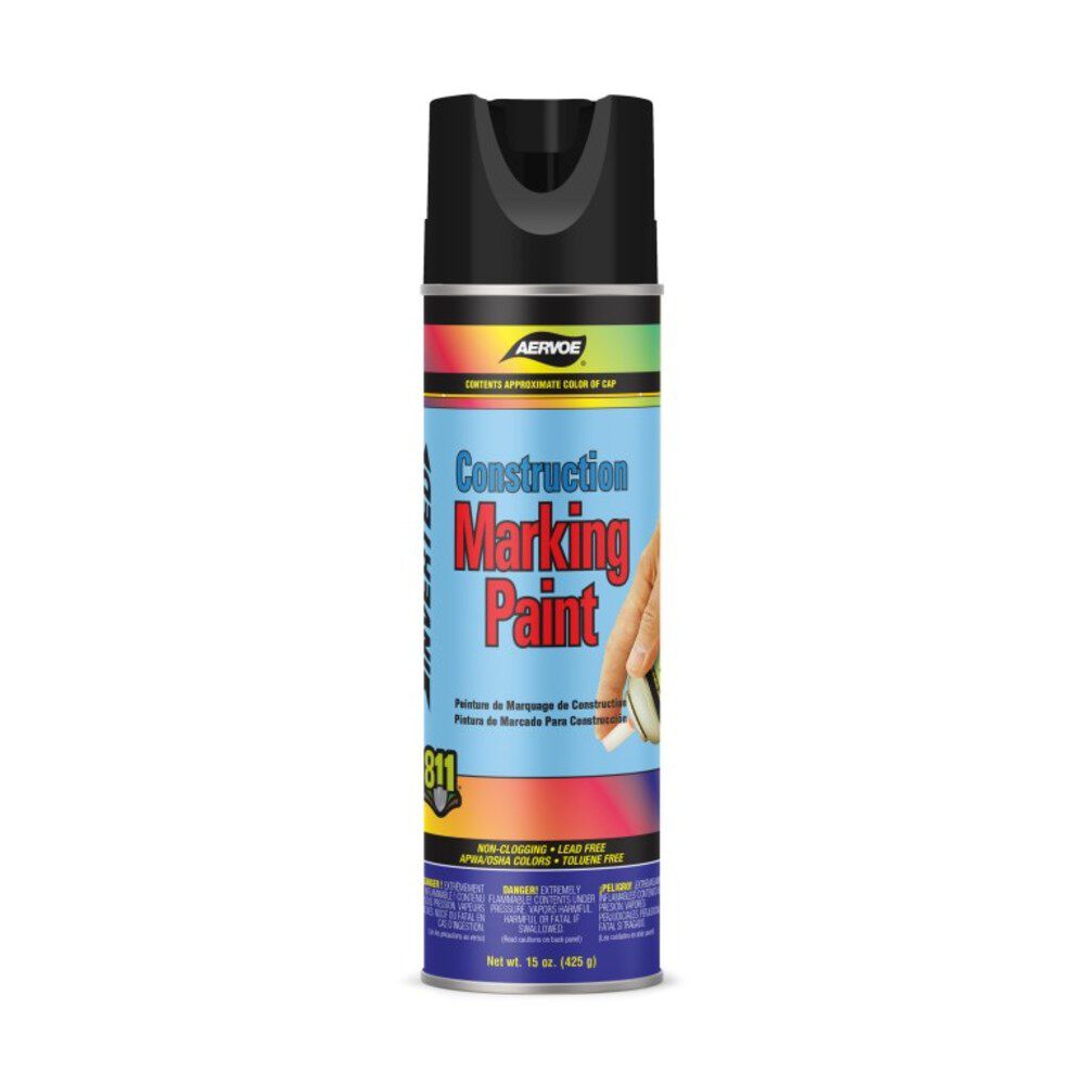 Aervoe 15 Oz Aerosol Black Upside Down Construction Marking Paint