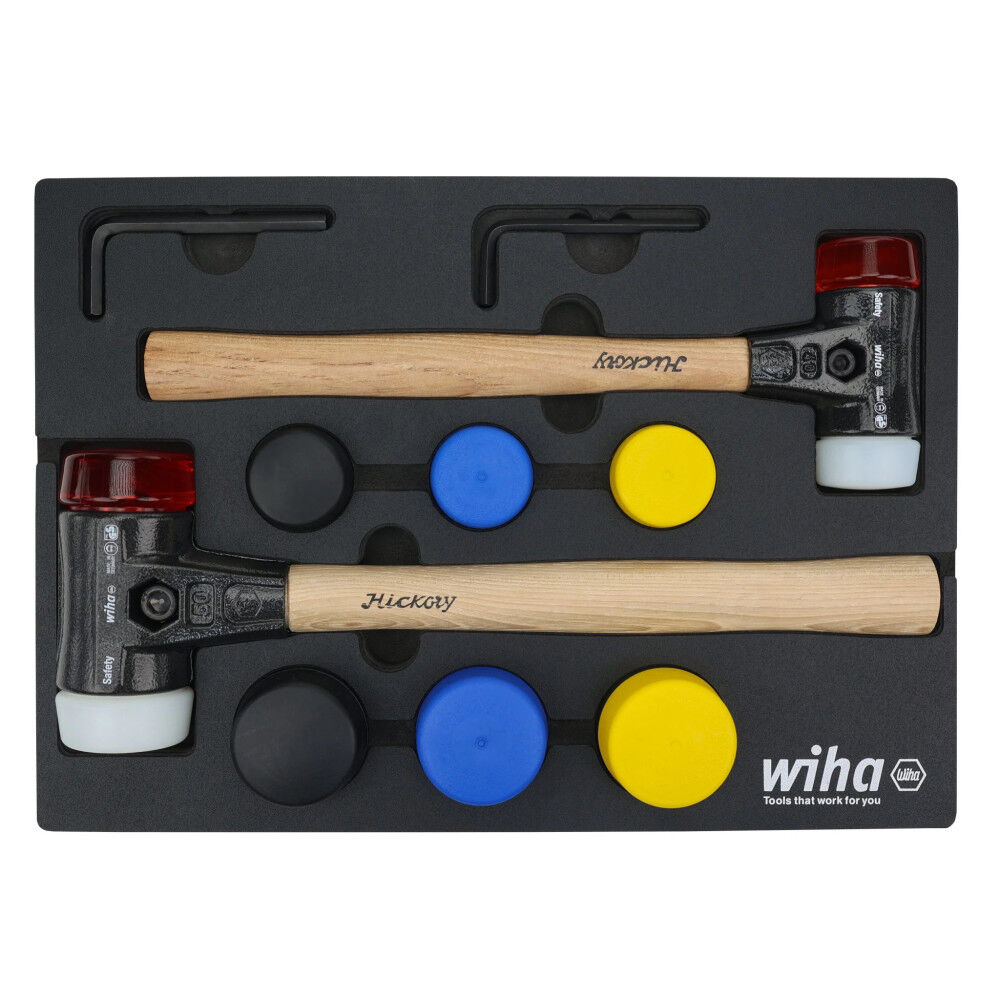 Wiha Split Head Mallet Foam Tray with 16 Piece Tool Set
