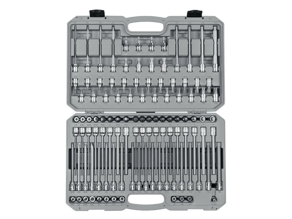 Tekton 3/8 Inch Drive Hex, PH, SL, Torx, Square Bit Socket Set (110 Pieces)