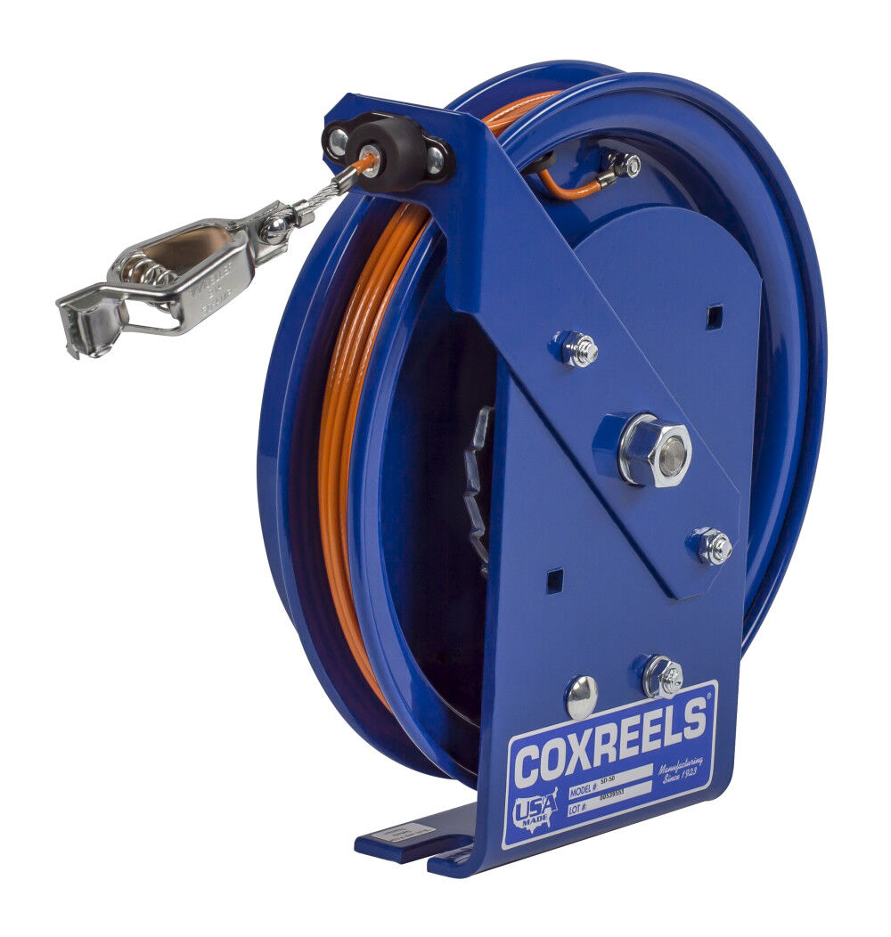 Coxreels Spring Rewind Static Discharge Cable Reel 100′ Cable