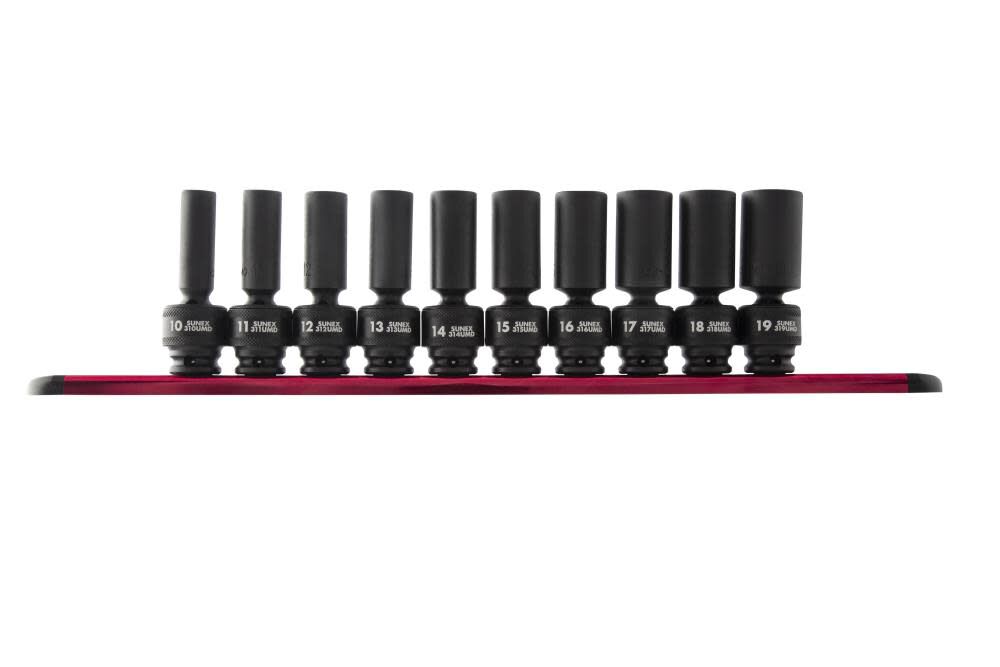 Sunex 3/8 In. Drive Metric Universal Deep Impact Socket Set 10 pc.