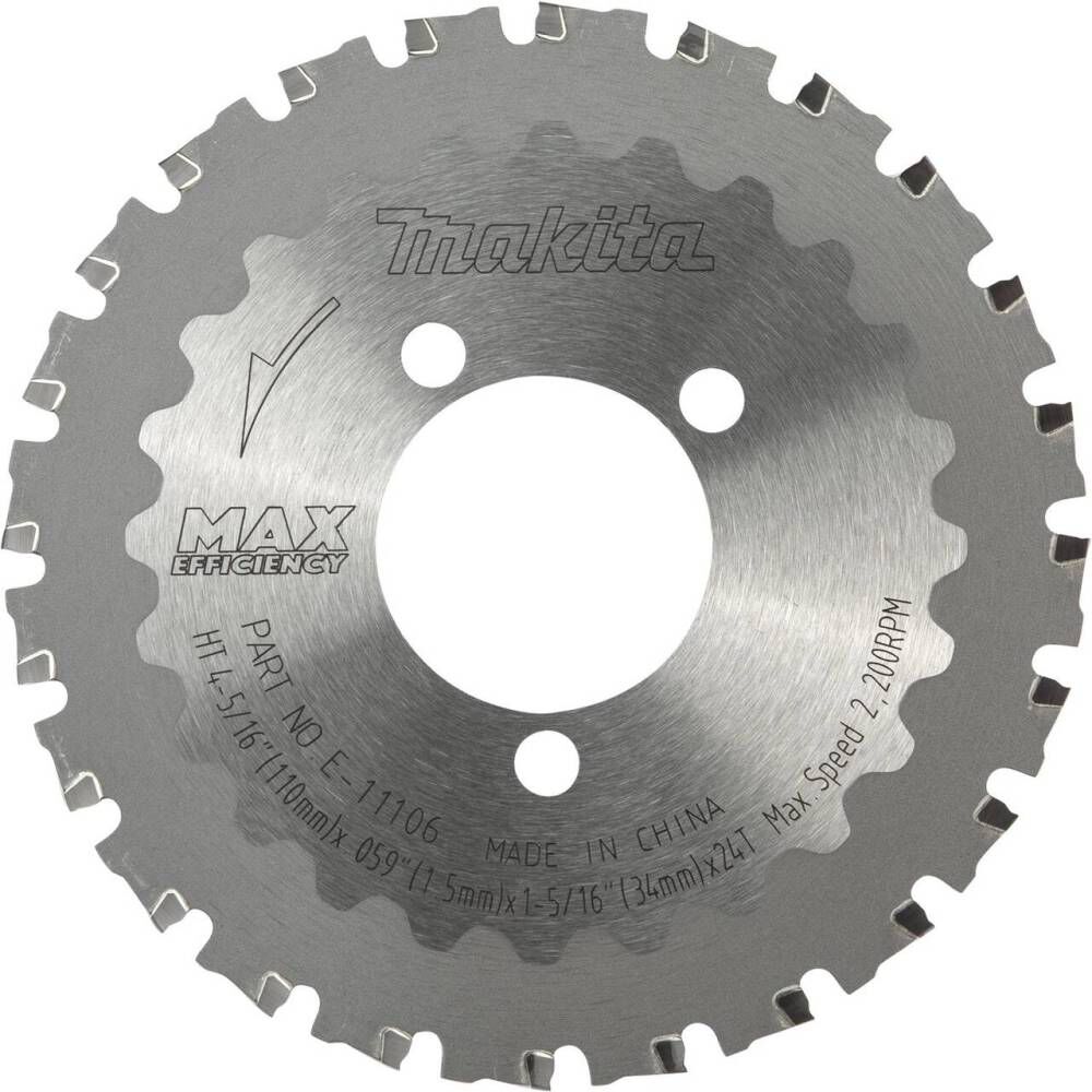 Makita Cutter Blade 4 5/16in 24T Max Efficiency CERMET Tipped Rebar and Steel Rods