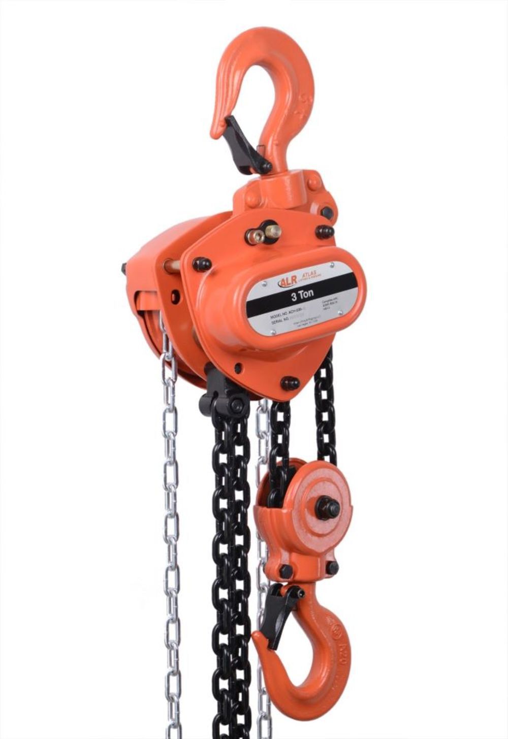 Atlas Lifting and Rigging ACH 3 Ton Chain Hoist 6600 lbs 15 Ft. Lift