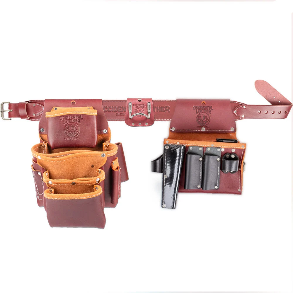 Occidental Leather Right Hand Commercial Drywall Tool Belt Setup, Brown, Large