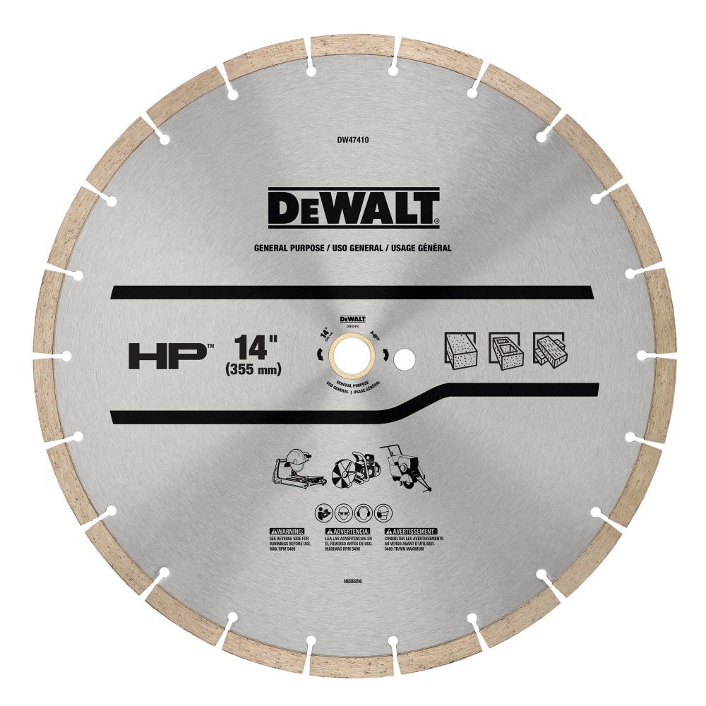DEWALT HP 14 Inch Segmented Rim Diamond Blade for General Purpose Concrete