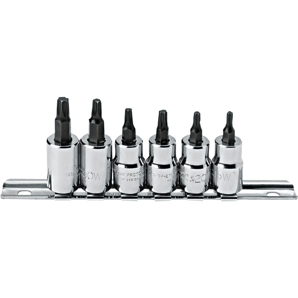 Proto 3/8 in Drive 6 Piece Torx Bit Socket Set